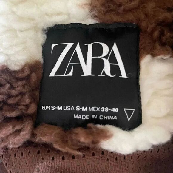 ZARA MEN combination checkered/ plaid fleece jacket  Oversized Cozy SZ S - Picture 13 of 16